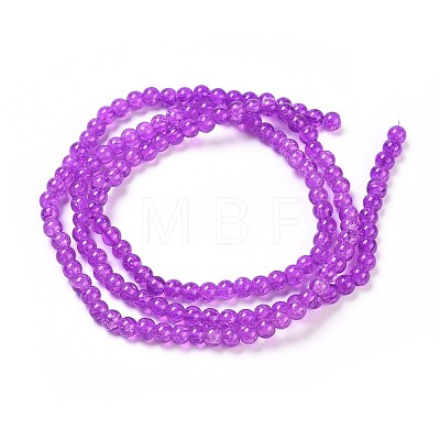 Crackle Glass Beads Strands X-CCG-Q001-6mm-12-1