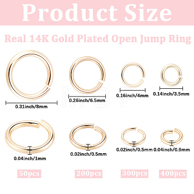 950Pcs Brass Open Jump Rings KK-BBC0027-72-1