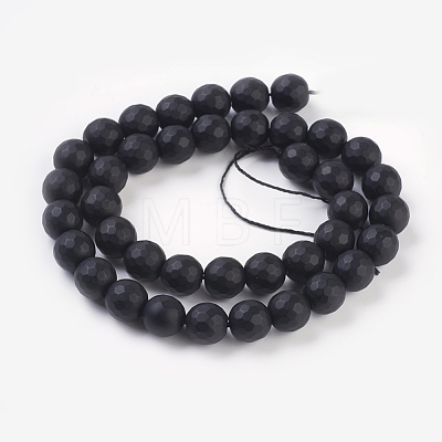 Synthetic Black Stone Beads Strands X-G-C059-10mm-1-1