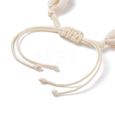 Natural Cowrie Shell Braided Bead Bracelet BJEW-JB07400-01-1