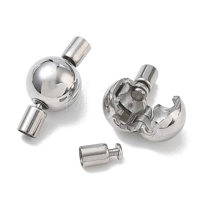 304 Stainless Steel European Clasps with Cord Ends SA-CBABC0F-08P-1