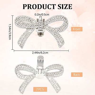 CRASPIRE 2Pcs Alloy Crystal Rhinestone Wedding Shoe Decorations FIND-CP0002-06P-1