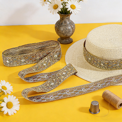 Ethnic Style Polyester Ribbon OCOR-WH0003-084C-1