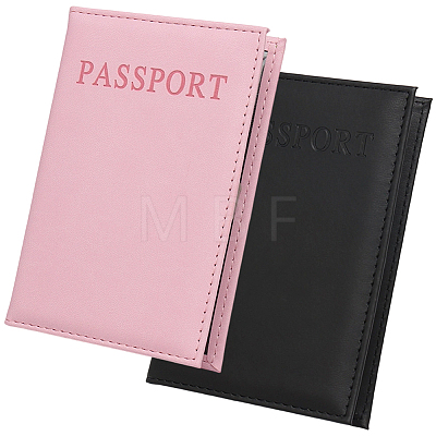 2Pcs 2 Colors PU Leather Passport Cover OFST-CL0001-10A-1