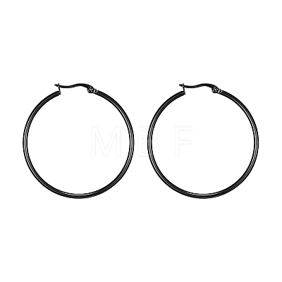 304 Stainless Steel Hoop Earrings EJEW-F105-09B-1