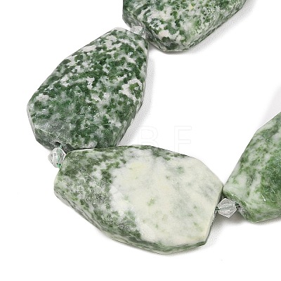 Natural Green Spot Jasper Beads Strands G-P548-B03-01-1