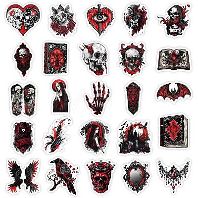 50Pcs Halloween Theme PVC Adhesive Waterproof Stickers PW-WGE2BF0-01-1