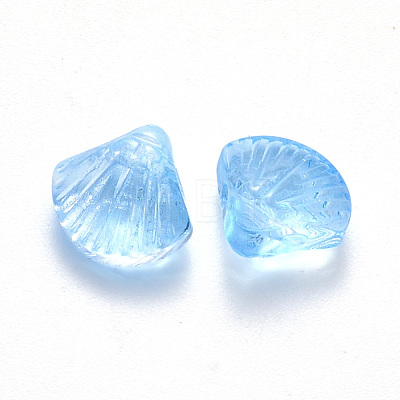 Transparent Spray Painted Glass Beads GLAA-T016-04D-1
