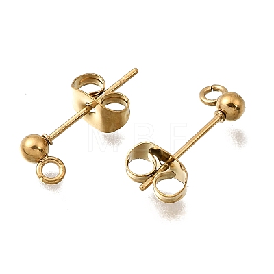 304 Stainless Steel Stud Earrings Findings STAS-L315-066B-G-1