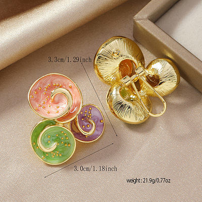 Alloy Enamel Stud Earrings UQ1707-1-1