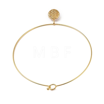 Brass with ABS Imitation Pearl Charm Bangles BJEW-Q350-05D-G-1