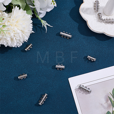 10 Sets 2 Styles 304 Stainless Steel Slide Lock Clasps STAS-ME0003-55-1