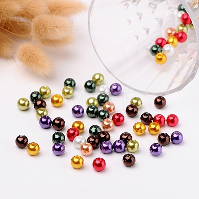 Luster Pearlized Glass Pearl Beads HY-X006-8mm-09-1