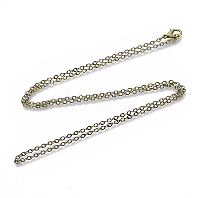 Brass Cable Chains Necklace Making MAK-N029-01AB-1