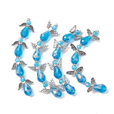 Angel Fairy Shape Electroplate Glass Beads Strands AJEW-JB01173-03-1
