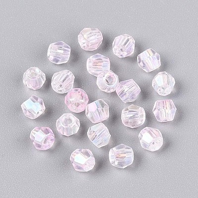 Transparent Spray Painted Glass Beads EGLA-N018-4mm-11-1