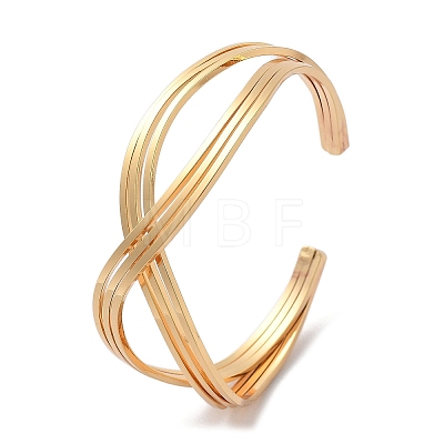 Brass Cuff Bangles for Women BJEW-F482-09G-1