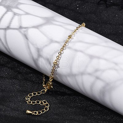 Brass Cable Chain Bracelets for Women BJEW-G735-20G-1