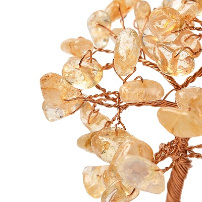 Christmas Natural Yellow Quartz Chips Tree Decorations DJEW-K028-03B-1