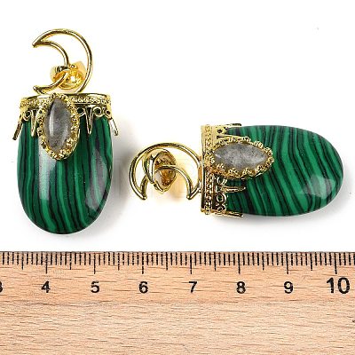 Synthetic Malachite Pendants G-L524-17G-02-1