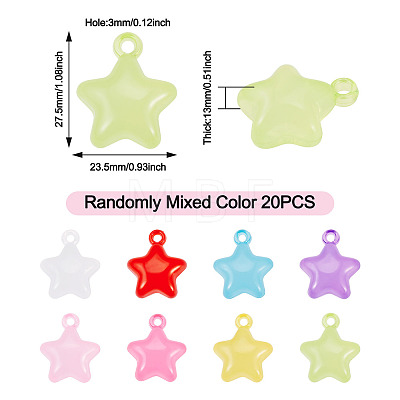 20Pcs Transparent Acrylic Pendants MACR-TADJ0001-05-1