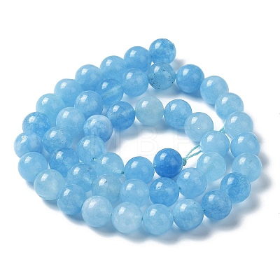 Natural Green Jade Imitation Aquamarine Beads Strands X-G-B046-08A-1