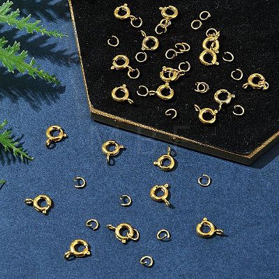 Brass Spring Ring Clasps KK-FS0001-50G-1