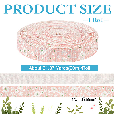 Flower Cotton Ribbon OCOR-WH0109-115A-1