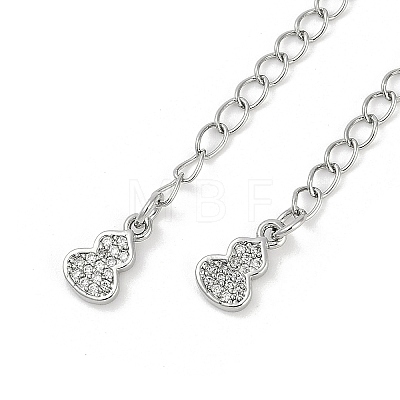 Brass Micro Pave Cubic Zirconia Ends with Chains KK-U043-05P-1