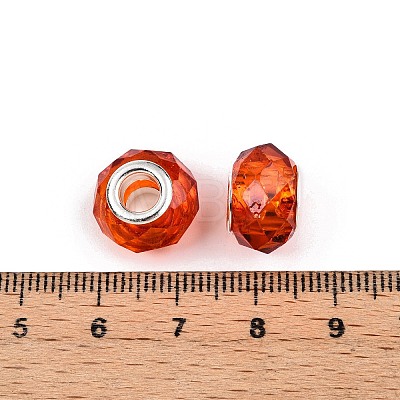 Baking Paint Transparent Glass European Beads GPDL-N004-C14mm-B02-1