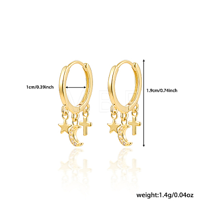 925 Sterling Sliver Dangle Hoop Earrings EG2147-2-1