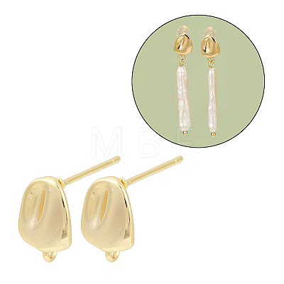 Brass Stud Earring Findings KK-Z099-03G-1