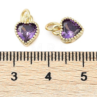 Real 18K Gold Plated Brass Inlaid Cubic Zirconia Charms ZIRC-L100-074G-03-1