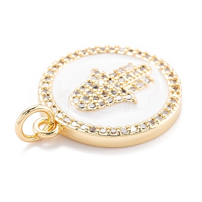 Real 18K Gold Plated Brass Micro Pave Clear Cubic Zirconia Pendants ZIRC-M114-50G-01-1