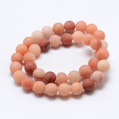 Natural Pink Aventurine Beads Strands G-G716-01-10mm-1