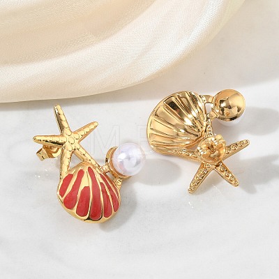 304 Stainless Steel Stud Earrings for Women EJEW-F411-03G-1