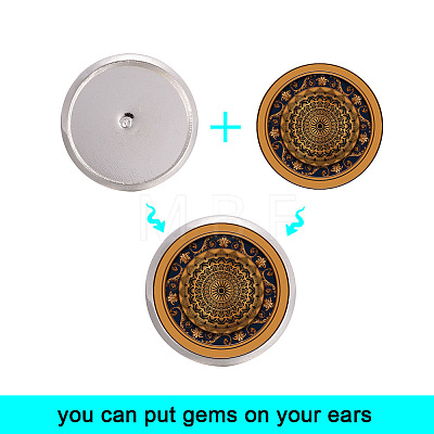 Brass Ear Studs Settings IFIN-YW0001-15-1