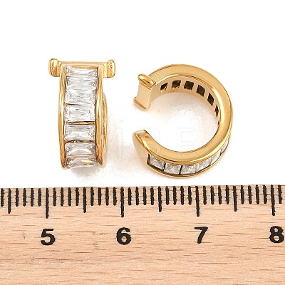 304 Stainless Steel Rhinestone Cuff Earrings for Women EJEW-A161-06G-01-1