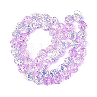 Electroplate Transparent Glass Beads Strands EGLA-S190-05G-1
