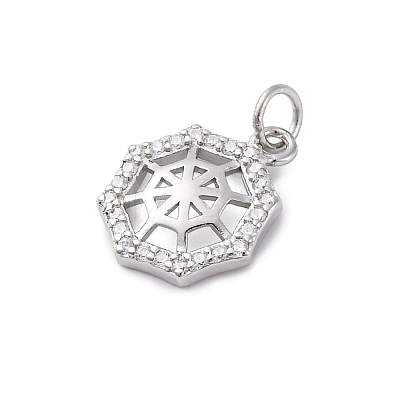 925 Sterling Silver Micro Pave Clear Cubic Zirconia Charms STER-S010-03D-P-1