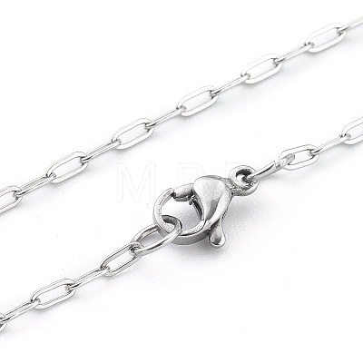 304 Stainless Steel Paperclip Chain Necklace with Lobster Claw Clasps for Men Women NJEW-H205-03P-04-1