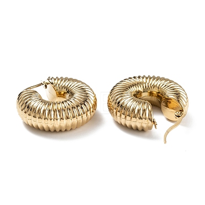 Chunky Vintage Grooved Hoop Earrings for Women EJEW-O096-52G-1