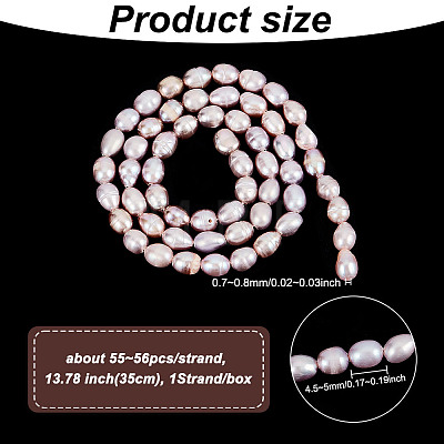 GOMAKERER 1 Strand Natural Cultured Freshwater Pearl Beads Strands PEAR-GO0001-07-1