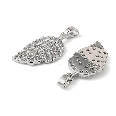 Brass Micro Pave Clear Cubic Zirconia Charms KK-A290-01B-P-1