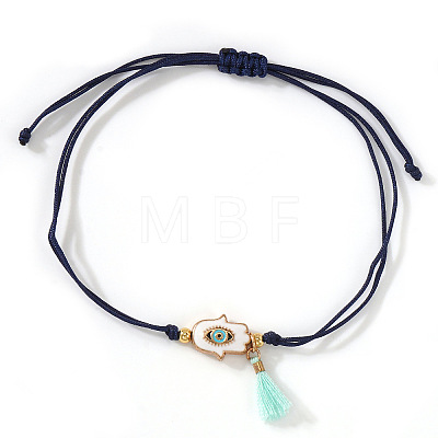 Hamsa Hand with Evil Eye Alloy Enamel Charm Bracelets LS-GS7845-2-1