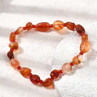 Natural Carnelian Beads Bracelets GG-CBA05D5-02A-05-1