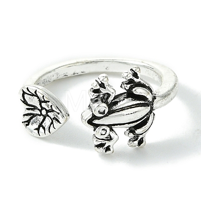 Frog Alloy Open Cuff Rings RJEW-K275-46AS-1