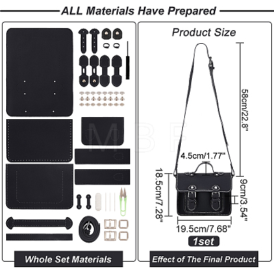DIY Imitation Leather Satchel Making Kits DIY-WH0399-06B-1