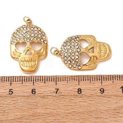 304 Stainless Steel Rhinestone Pendants RB-CBA9088-04G-C-1