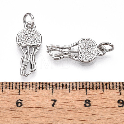 Brass Micro Pave Cubic Zirconia Pendants KK-N257-12P-1